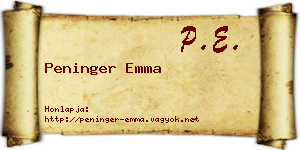 Peninger Emma névjegykártya